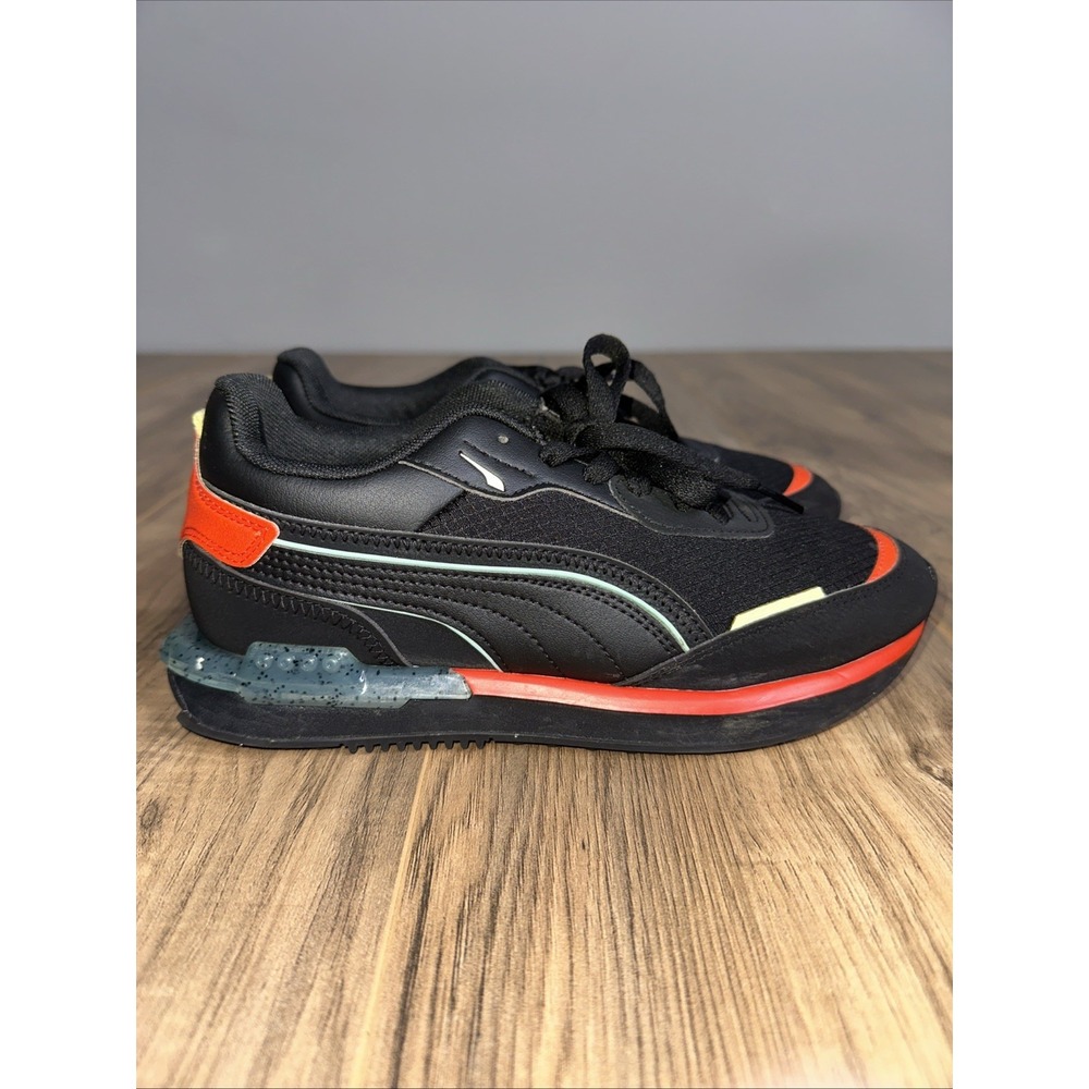 Puma Boys City Rider 385300-01 Black Running‎ Shoes Sneakers Size 5C